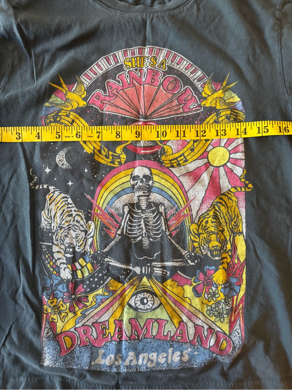 Daydreamer Free People Womenβs Graphic Tee Shirt Skeleton Gray Multicolor XSmall - Picture 6 of 7